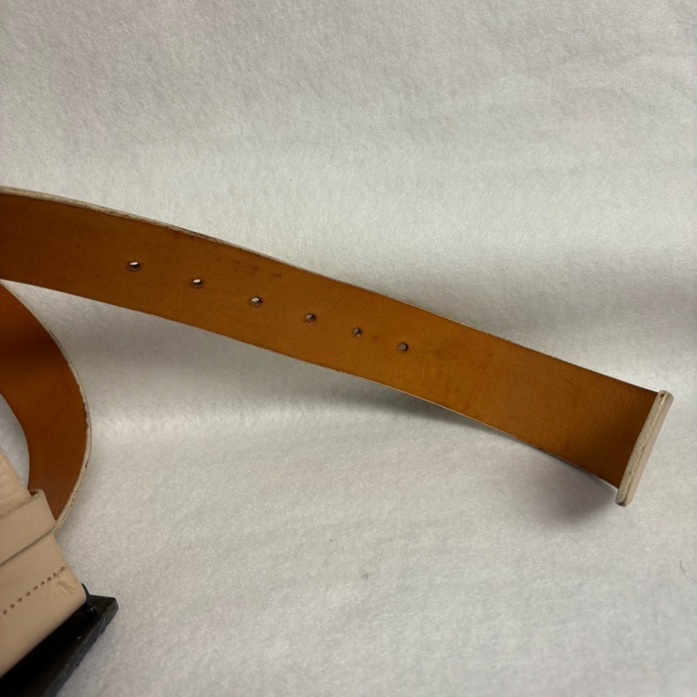 BAPY BELT sz S Bape Japan White Leather DIY Blue Swarovski Crystals - Picture 3 of 13